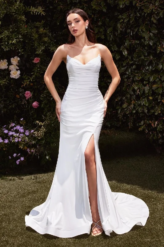 How to choose the right wedding dress for a traditional church wedding-Ladivine CD791W - Fitted Satin Wedding Dress How to choose the right wedding dress for a traditional church wedding-Ladivine CD791W - Fitted Satin Wedding Dress