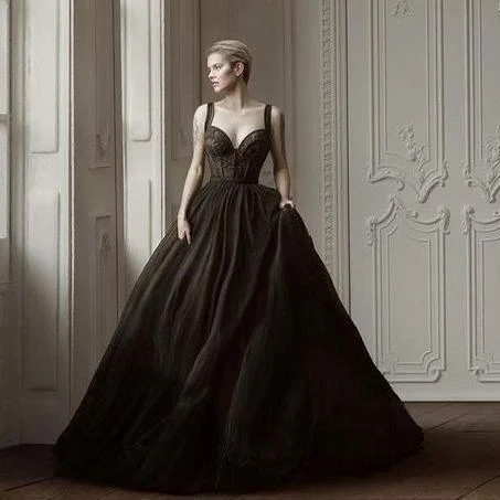 Wedding dresses with floral embroidery for a romantic touch-Long Dresses For Women Party Wedding Evening Spaghetti Strap