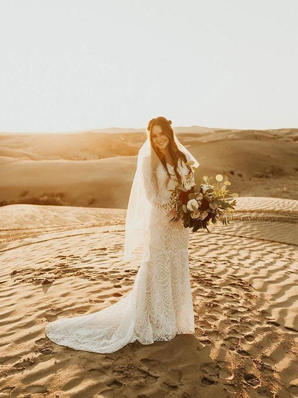 Best fabrics for wedding dresses for comfort-Long Sleeves Lace Wedding Dresses Mermaid Beaded Bridal Gowns WD350 Best fabrics for wedding dresses for comfort-Long Sleeves Lace Wedding Dresses Mermaid Beaded Bridal Gowns WD350