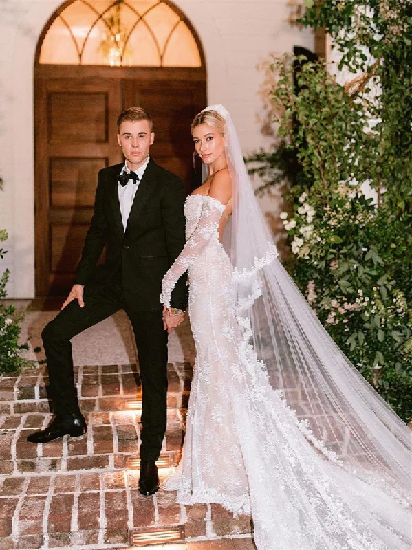 How to find a wedding dress with a perfect fit-Long sleeves Lace Wedding Dresses Mermaid Bridal Gowns WD319 How to find a wedding dress with a perfect fit-Long sleeves Lace Wedding Dresses Mermaid Bridal Gowns WD319