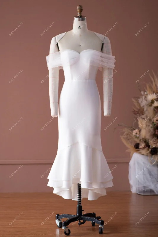 Crepe High-Low Elopement Wedding Dress