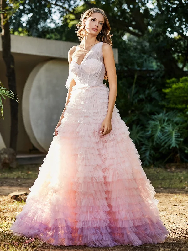 How to alter a wedding dress to fit perfectly-One Shoulder Flowy Ruffle Skirt Tulle Ball Gown Pink How to alter a wedding dress to fit perfectly-One Shoulder Flowy Ruffle Skirt Tulle Ball Gown Pink