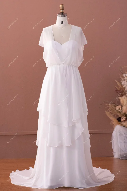 Plain Grecian Chiffon A-line Wedding Dress