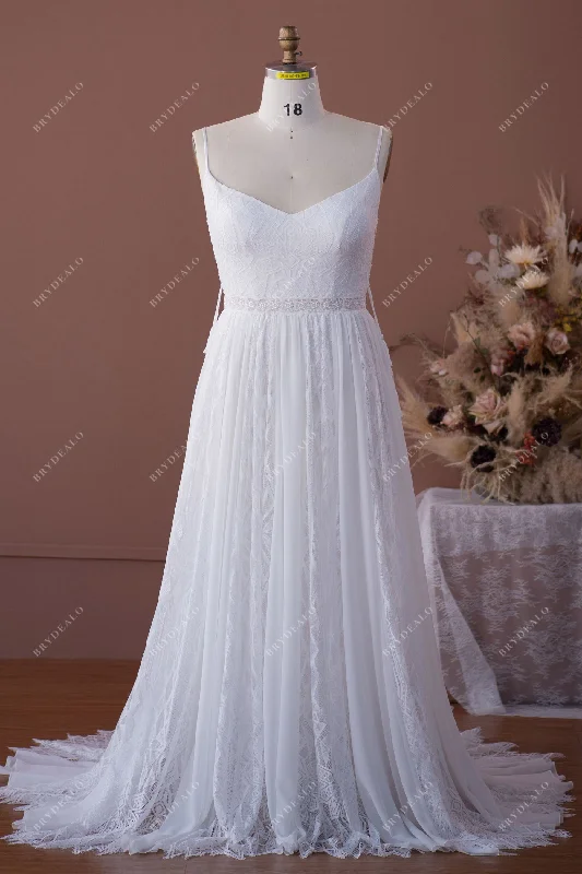Plus Size Spaghetti Strap Summer Bridal Gown