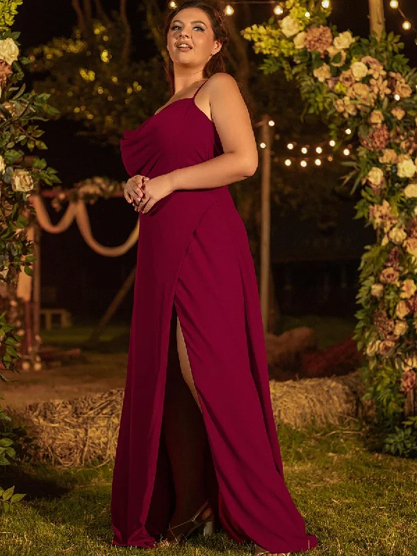 Red Mother Of The Bride Dresses Plus Size Sleeveless Slip