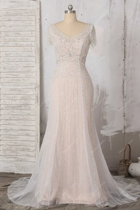Shimmery Beaded Tulle 2-in-1 Mermaid Wedding Dress
