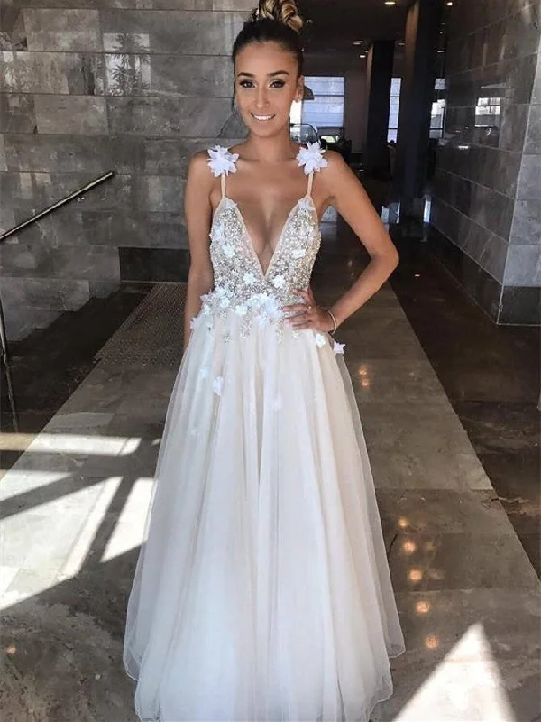 Wedding dresses with ball gowns for a princess look-Shining Beaded A-line Wedding Dresses Tulle Spaghetti Straps Gowns WD259 Wedding dresses with ball gowns for a princess look-Shining Beaded A-line Wedding Dresses Tulle Spaghetti Straps Gowns WD259