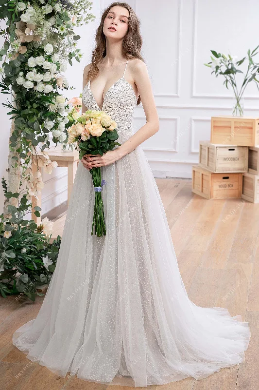 Sophisticated Elegance Chemical Lace Boho Wedding Dress