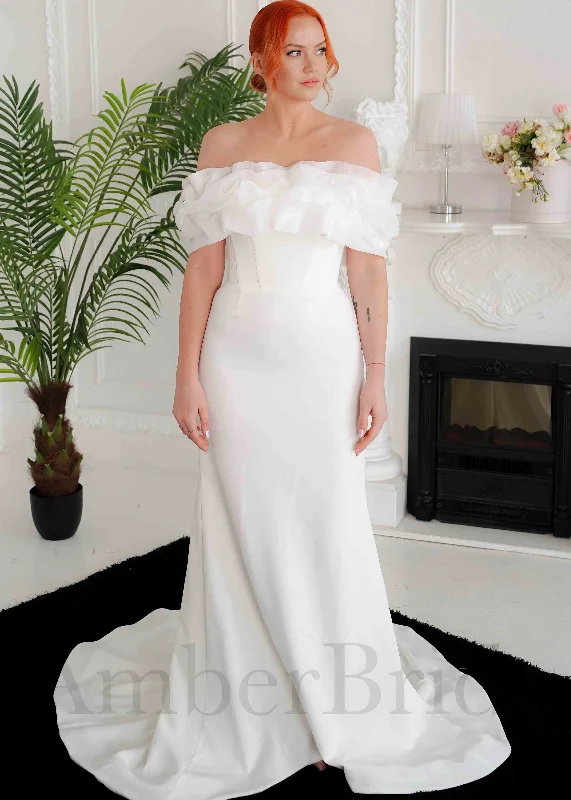 How to pick a wedding dress for your wedding budget-Strapless Mermaid Satin Wedding Dress with Off Shoulder Design How to pick a wedding dress for your wedding budget-Strapless Mermaid Satin Wedding Dress with Off Shoulder Design