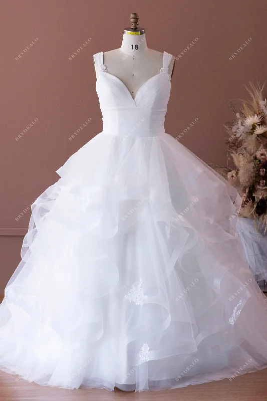 Stunning Straps Empire Waist Tulle Wedding Ball Gown