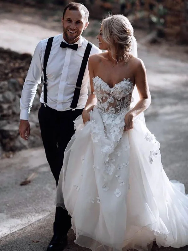 Where to find the best wedding dresses in your area-Stunning Sweetheart A-line Wedding Dresses Tulle Appliqued Gowns WD285 Where to find the best wedding dresses in your area-Stunning Sweetheart A-line Wedding Dresses Tulle Appliqued Gowns WD285