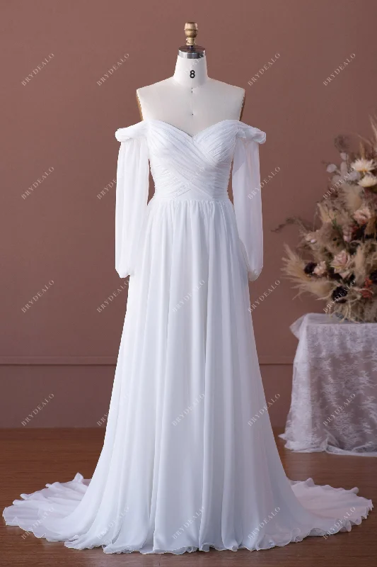 Summer Off Shoulder Chiffon Wedding Dress