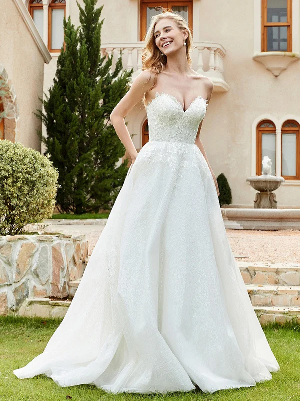Where to buy wedding dresses for every budget-Sweetheart Lace Ruched Sweep Train Wedding Dress Ivory Where to buy wedding dresses for every budget-Sweetheart Lace Ruched Sweep Train Wedding Dress Ivory