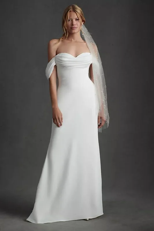 Affordable wedding dresses with long sleeves-Tadashi Shoji Amy Gown