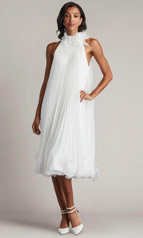 Wedding dresses with fitted designs for a sleek silhouette-Tadashi Shoji AVO24308MD - Halter Knee-Length Dress Wedding dresses with fitted designs for a sleek silhouette-Tadashi Shoji AVO24308MD - Halter Knee-Length Dress