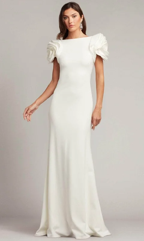 Wedding dresses for brides who want timeless beauty-Tadashi Shoji BOS20407LXBR - Rosette Style Bateau Neck Bridal Gown Wedding dresses for brides who want timeless beauty-Tadashi Shoji BOS20407LXBR - Rosette Style Bateau Neck Bridal Gown