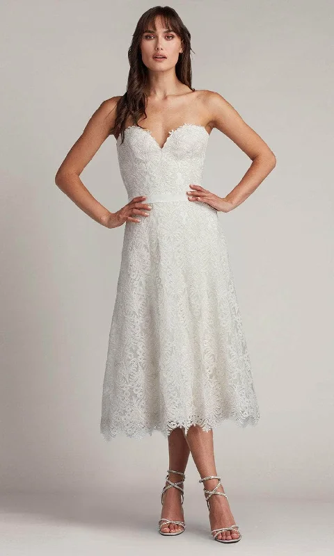 Where to buy wedding dresses for plus-size brides-Tadashi Shoji CDY24093MD - Linley Strapless Embroidered Tulle A-Line Midi Dress Where to buy wedding dresses for plus-size brides-Tadashi Shoji CDY24093MD - Linley Strapless Embroidered Tulle A-Line Midi Dress