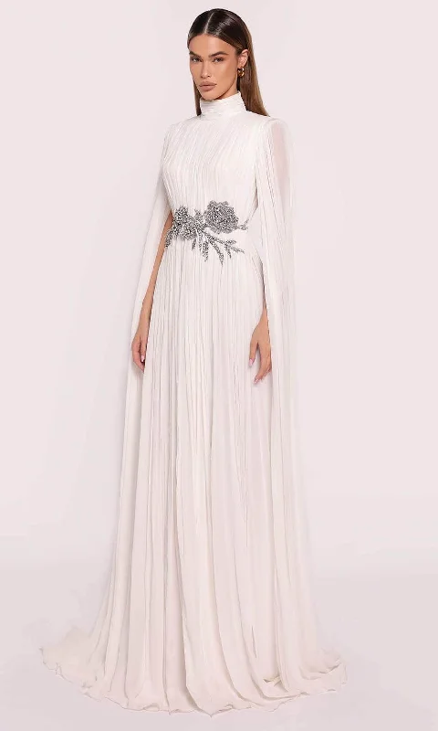 Wedding dresses for an elegant garden ceremony-Tarik Ediz 98880 - Cape Sleeve Pleated Gown Wedding dresses for an elegant garden ceremony-Tarik Ediz 98880 - Cape Sleeve Pleated Gown