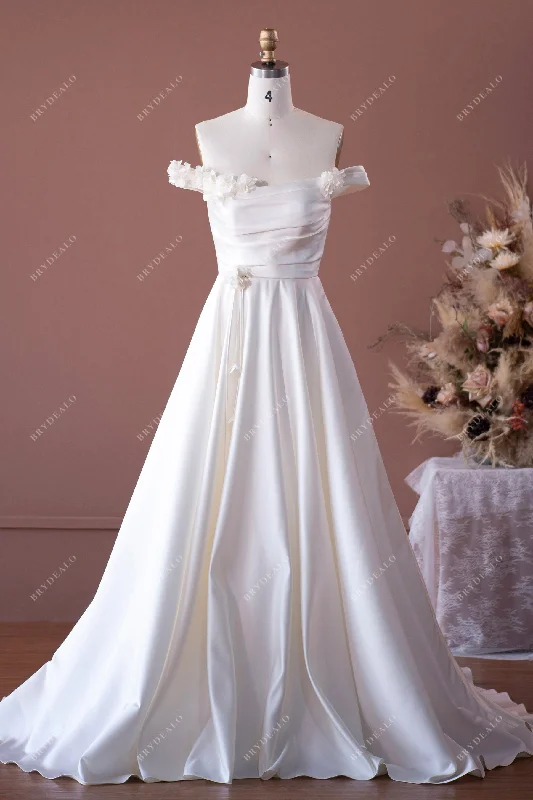 Timeless Satin Off-Shoulder Wedding Dress