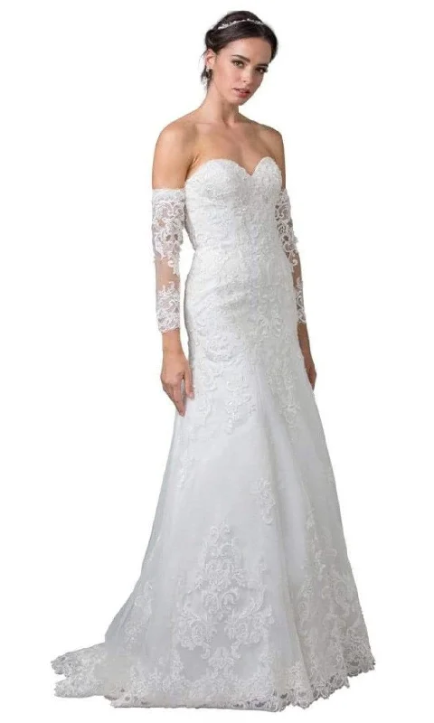 Off-shoulder wedding dresses for a chic style-Trevi Collection Bridal - W2376 Arm Sleeve Sweetheart Bridal Gown Off-shoulder wedding dresses for a chic style-Trevi Collection Bridal - W2376 Arm Sleeve Sweetheart Bridal Gown