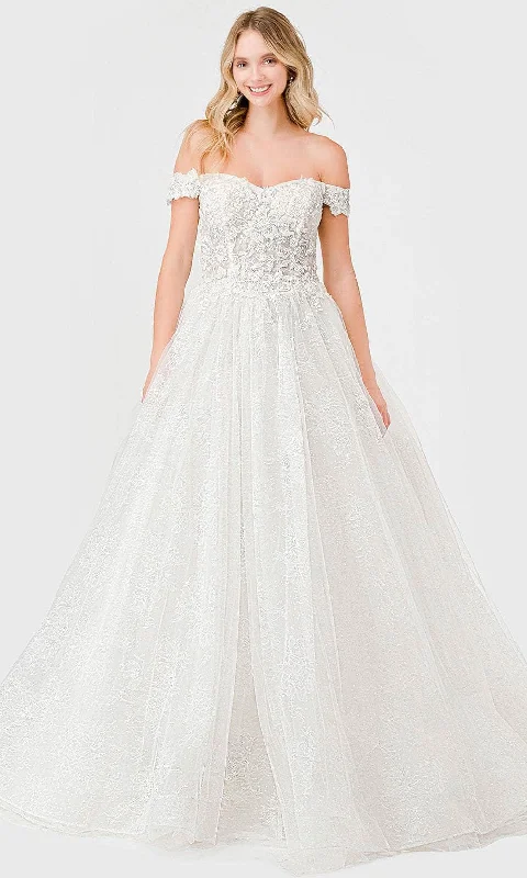 Romantic wedding dresses with long sleeves-Trevi Collection MS0027 - Off Shoulder Lace Bridal Dress Romantic wedding dresses with long sleeves-Trevi Collection MS0027 - Off Shoulder Lace Bridal Dress