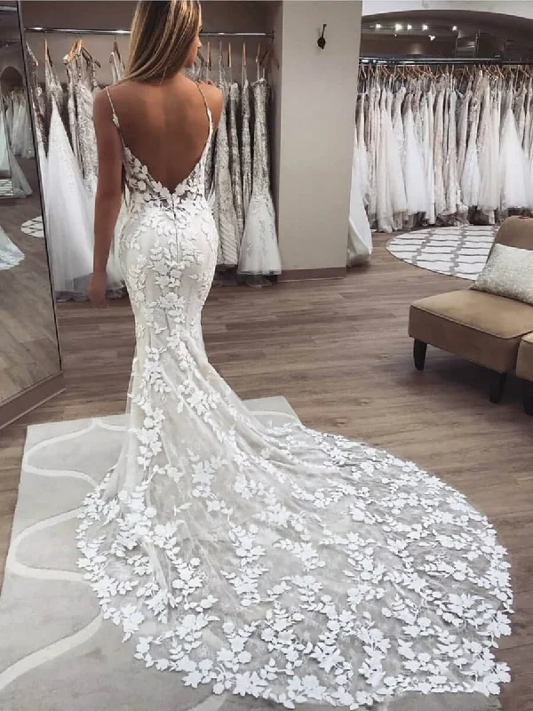 Wedding dresses for an elegant, formal look-Unique Lace Wedding Dresses Mermaid Long Bridal Gowns WD230 Wedding dresses for an elegant, formal look-Unique Lace Wedding Dresses Mermaid Long Bridal Gowns WD230