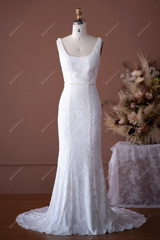 Designer Burnout Velvet Mermaid Wedding Dress