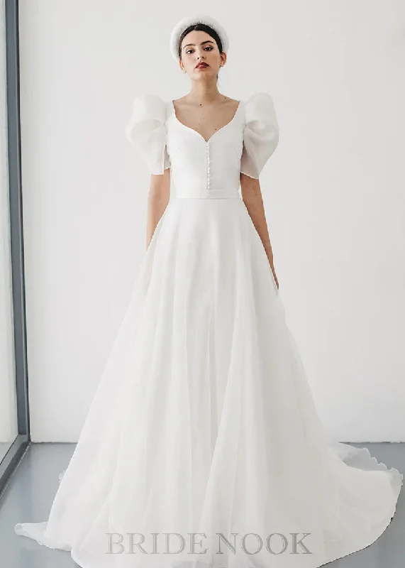 Vintage Wedding Dress | Puff Sleeve Bridal Dress | Bride Nook