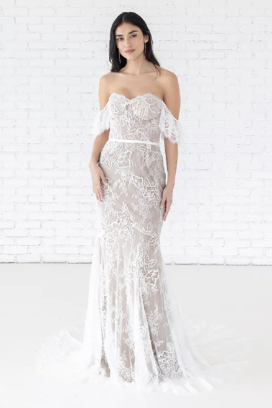 Wedding dresses with ruffled skirts for added texture-Willowby by Watters Mila Gown
