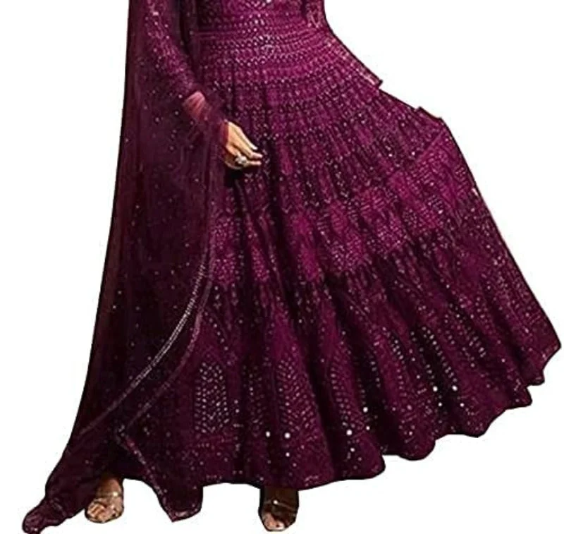 Wedding dresses with simple elegance for a classic look- -Women Georgette Semi Stitched Anarkali GowN Wedding dresses with simple elegance for a classic look- -Women Georgette Semi Stitched Anarkali GowN
