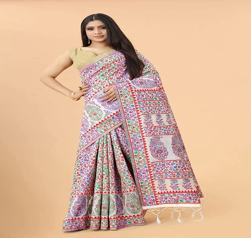 Best fabrics for wedding dresses for comfort-Women's Kalamkari Jacquard Cotton Saree With Blouse Piece Best fabrics for wedding dresses for comfort-Women's Kalamkari Jacquard Cotton Saree With Blouse Piece