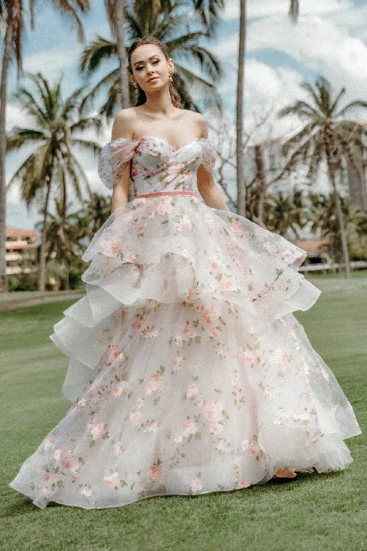 Wedding dresses with lace details for a romantic vibe-Wtoo Rosabel Floral Gown