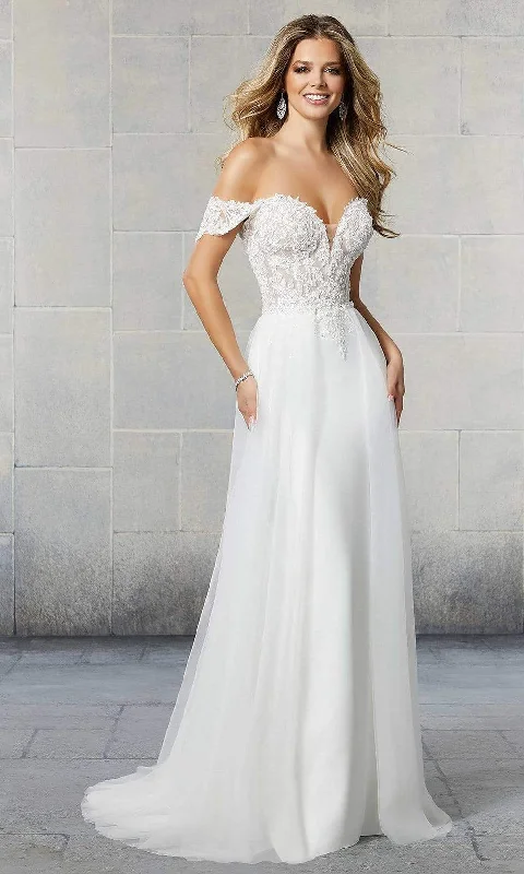 Wedding dresses with sheer overlays for added sophistication-Mori Lee Bridal 6922L - Applique Wedding Gown Wedding dresses with sheer overlays for added sophistication-Mori Lee Bridal 6922L - Applique Wedding Gown